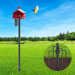 EUIJOIP bird feeder pole front view showing full-height stability and placement benefit