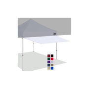 Eurmax front view awning attached to canopy showing extra shaded area benefit