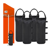 Eurmax front view of four black canopy weights showing universal wrap-around fit and secure hold