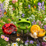 Evancian front view of three bee cups showing decorative appeal and function