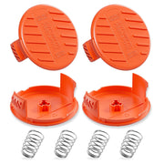 Eventronic front view of 4-pack caps showing fit and finish, protects spool