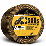 Eventronic front packaging showing 0.080" 600ft line, clear fit information and benefit