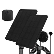 EverExceed front packaging showing solar panel 2‑pack and Blink compatibility benefits