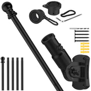 evertoco front view of packaged flag pole kit shows components and durability benefits
