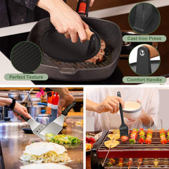 EWFEN slant-edge scraper and chopper detail for fast griddle cleaning and food prep