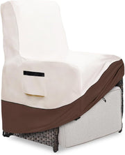 Exokugo front view beige brown cover protecting recliner and keeping it dry