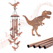 EZTZEN front view of dinosaur wind chime showing charming silhouettes and balance