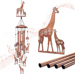 EZTZEN giraffe wind chime front view showing sculptural design and welcoming decor