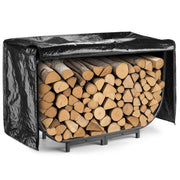 facka front view with cover showing neat protected wood storage and weather protection