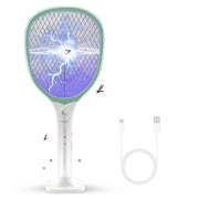 Faicuk front view of green racket showing ergonomic handle for comfortable control