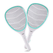 Faicuk racket front view showing the three-layer mesh and ergonomic handle for safer zapping