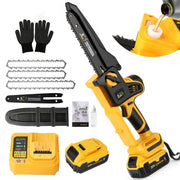 FaiMala front view showing compact cordless saw and benefits of portability