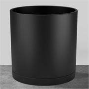 FaithLand planter front view showing sleek matte black finish and modern silhouette
