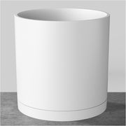 FaithLand planter front view showing matte white finish and modern silhouette, stylish display benefit