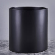 FaithLand front view matte black cylinder planter showing modern silhouette and curb appeal
