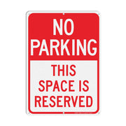 Faittoo front-facing sign showing clear reserved parking message and visibility