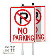 Faittoo front view sign with stake showing clear no parking message and durability