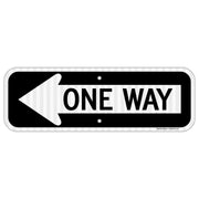 Faittoo one way sign front view shows clear left arrow visibility