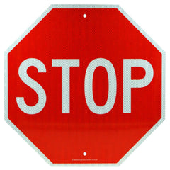 Faittoo stop sign front view showing bold letters for clear visibility