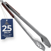 Falkridge front view of full 25-inch tongs showing length and sturdy build benefits