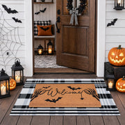 Fallovea front door staged with combo set showing festive curb appeal