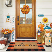 Fallovea coco coir welcome mat front view showing durable welcome text and curb appeal