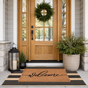 Fallovea front view porch setup shows welcoming entrance and durable mats