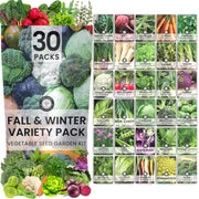 FAMILY SOWN display of all 30 seed packets showing variety and diversity for cool-season gardens