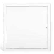 Fancat front view of metal access panel showing flush fit and clean lines for neat appearance