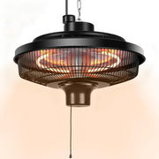 Fanspex ceiling heater front view showing compact design and benefit fast warmth