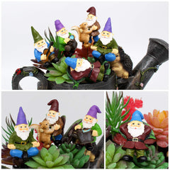 FANWNKI gnome dancing with squirrel close-up, shows playful detail and storybook character appeal