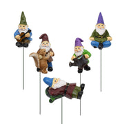 FANWNKI front packaging showing five gnome figurines and product details, invites whimsical garden decor