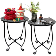 Fashion&cool front view of two tables showing minimalist modern style and outdoor durability