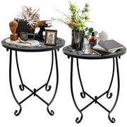 Fashion&cool front view of both outdoor side tables showing modern design and durability
