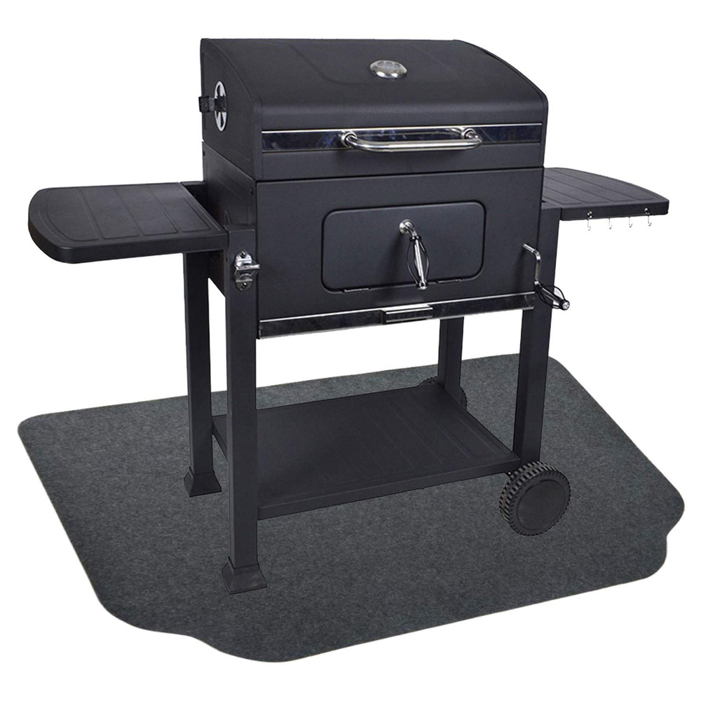Fasmov front view showing full charcoal grill mat and protective coverage