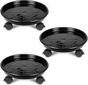 Fasmov front view of three round plant pallets showing mobility benefit