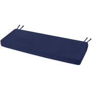 Favoyard bench cushion front view showing neat finish and blue color, durable outdoor comfort