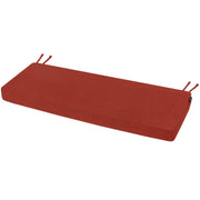 Favoyard front view bench cushion showing full red color and clean fit