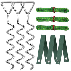 FCENDS spiral stake front view showing sturdy construction and weather resistance