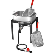 Feasto front view pot and baskets showing complete kit and portability