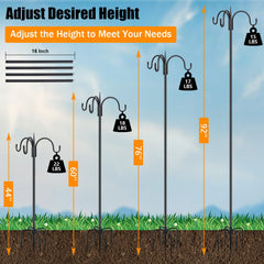 FEED GARDEN adjustable pole sections demonstrating height versatility