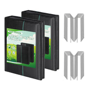 FEED GARDEN front packaging showing full 4x100ft coverage and included stakes