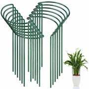 FEED GARDEN front pack of twelve green half-round plant support rings, tidy garden look