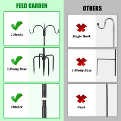 FEED GARDEN extender pole connection demonstrating adjustable height and secure threaded joints