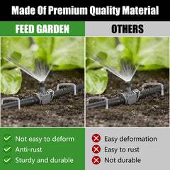FEED GARDEN staples securing landscape fabric for long-lasting barrier hold