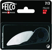 FELCO front view replacement blade showing shape and mounting holes for quick fit