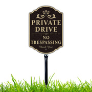 Felexdo front view of private drive sign showing clear message and curb appeal
