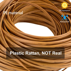 Feyart close-up of 7mm PE rattan texture offering durable corrosion resistance