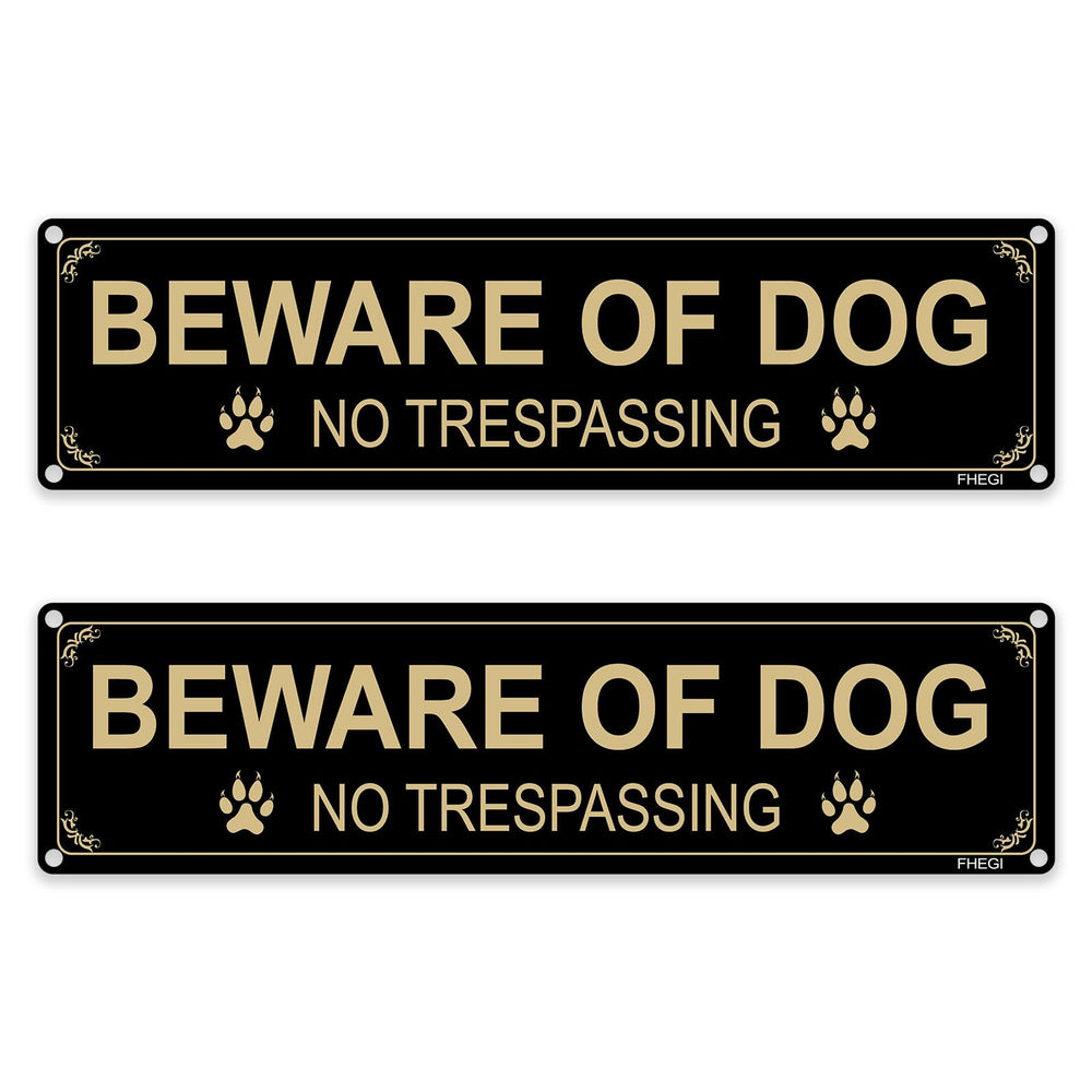 FHEGI front-facing Beware of Dog sign showing clear warning message and durability benefit