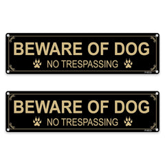 FHEGI front-facing Beware of Dog sign showing clear warning message and durability benefit